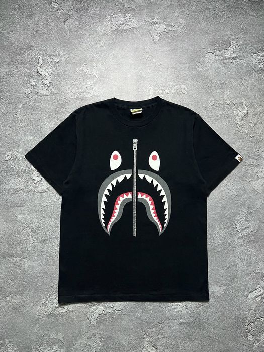 Футболка Bape Shark биг лого большой логотип M-L