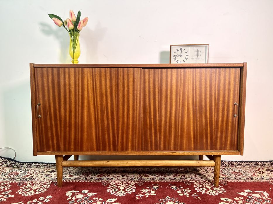 Komoda PRL Wyszkowska patyczak drzwi przesuwane lata 60 vintage retro