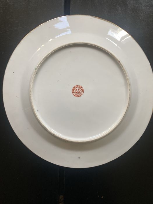 Prato decorativo oriental - Motivo “Galos e Flores”