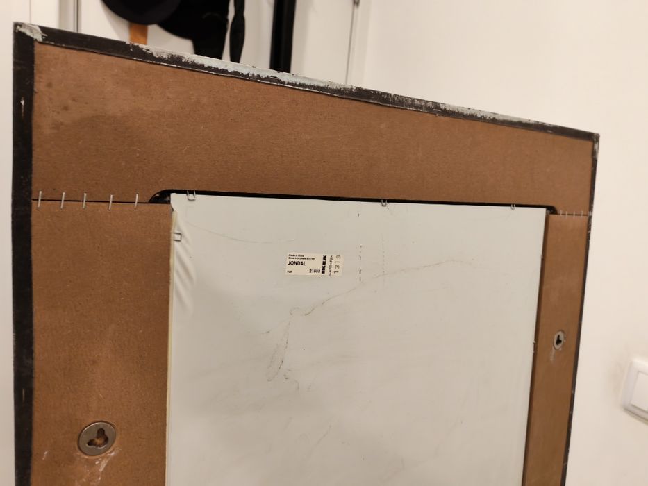 Espelho de parede Ikea moldura em pele castanha