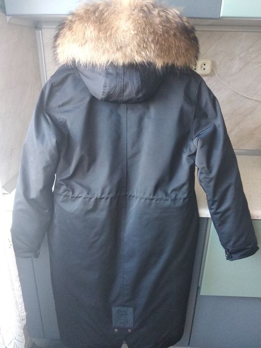 Парку з натуральним хутром єнота довга, xxl. xxxl