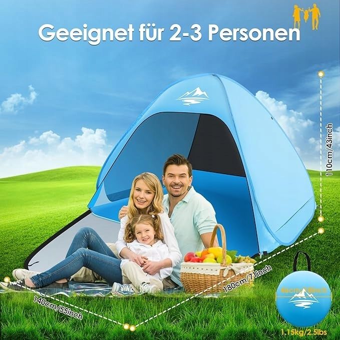 Przenośny samorozkładający się namiot plażowy