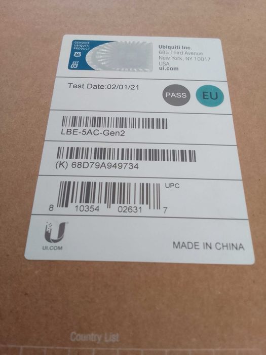 Antena WiFi  Ubiquiti LBE-5AC-GEN2 Ubiquiti LiteBeam AC LBE-5AC-Gen2