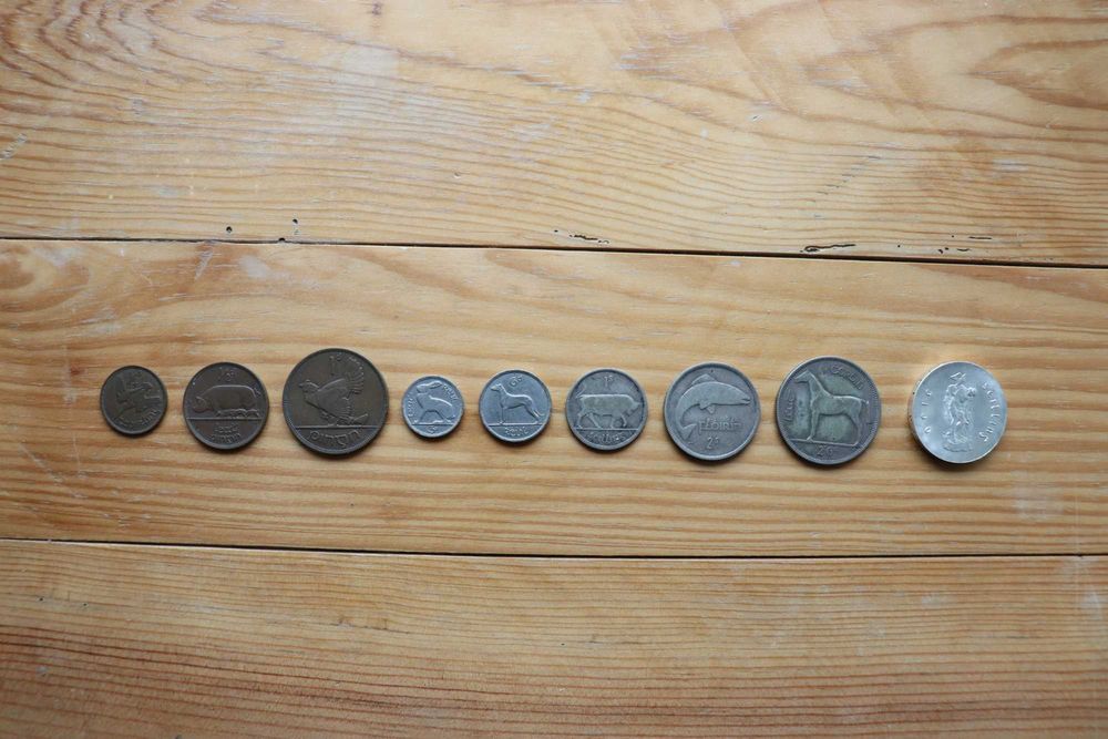 Série Completa de Moedas Irlandesas Pré-Decimais
