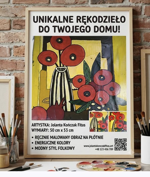 Unikalne Rękodzieło – Wyjątkowy Obraz na Płótnie (Jolanta Kończak Fitas)