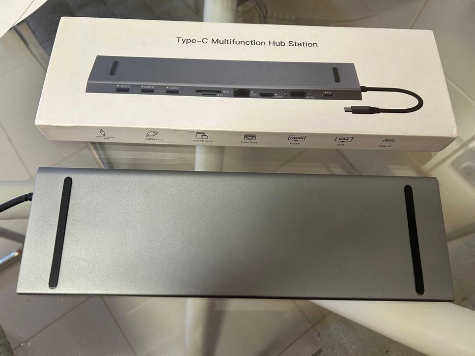 Hub USB-C Multifunções 11 em 1 – HDMI, VGA, LAN, USB 3.0, SD
