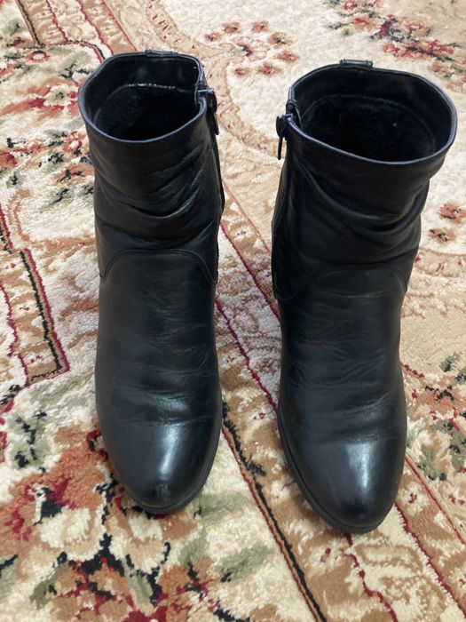 Skórzane damskie buty zimowe