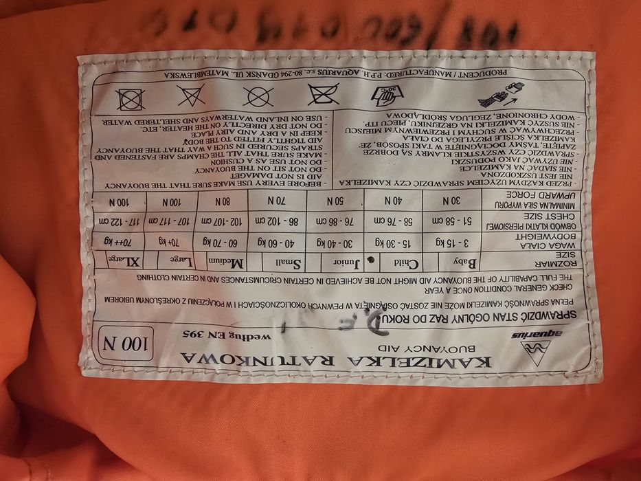 Kamizelka asekuracyjna 15-30kg Aquarius