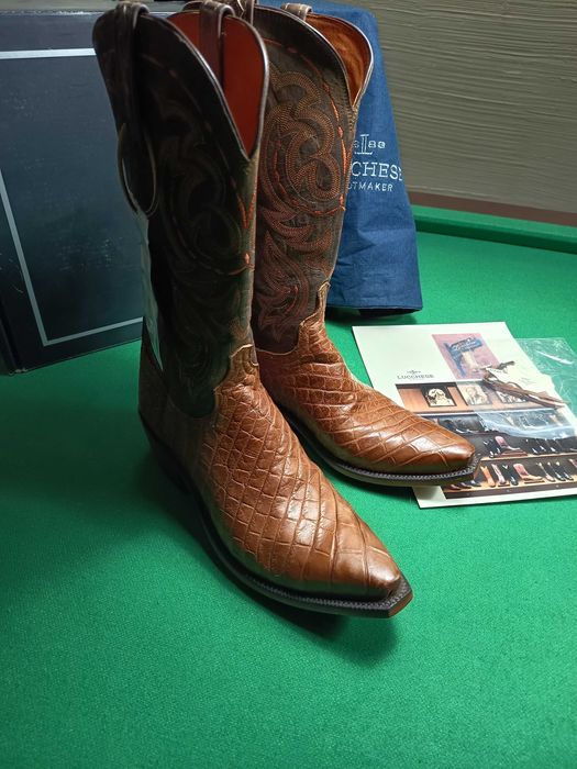 Unikatowe, NOWE Kowbojki męskie Lucchese "RODNEY" SUEDE GIANT ALLIGATOR ze skóry Aligatora. Jedyne w Polsce!