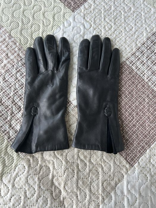 Шкіряні перчатки розмір 7 з утепленням нові
