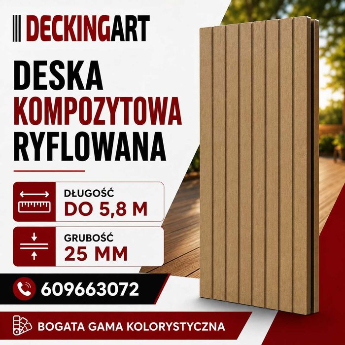 Deska kompozytowa ryflowana 25mm ZIELONA GÓRA próbki gratis PROMOCJA