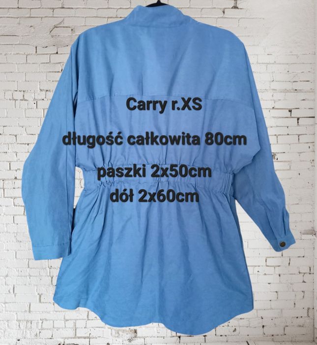 CARRY Niebieska parka Kurtka oversize Koszulowa XS/S