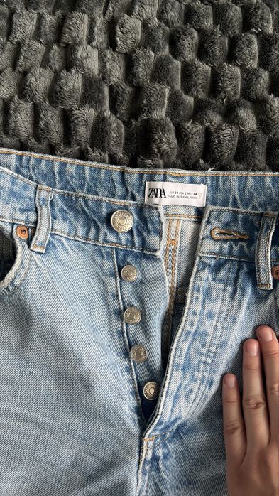 Zara джинси кюлоти блакитні high rise culottes
