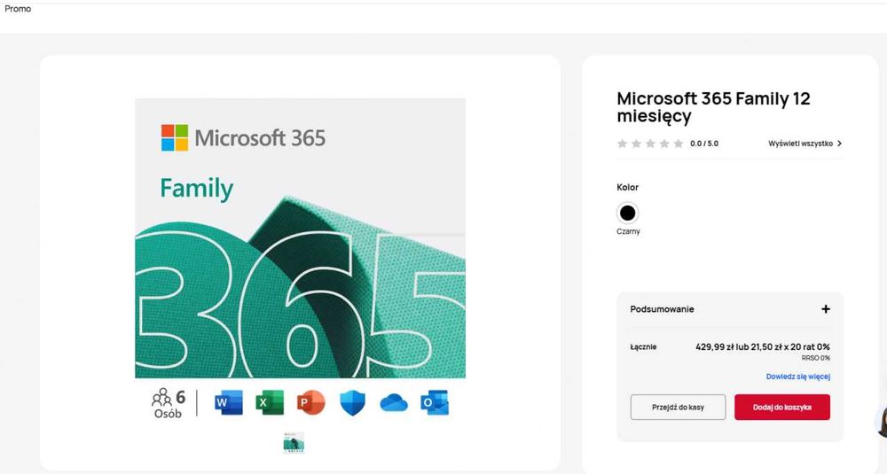 Microsoft 365 Family zafoliowany box , kupiony w sklepie