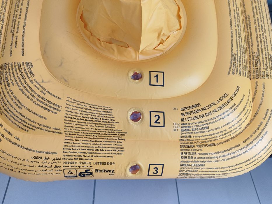 Bóia cadeira grande para bebé + boias de braço