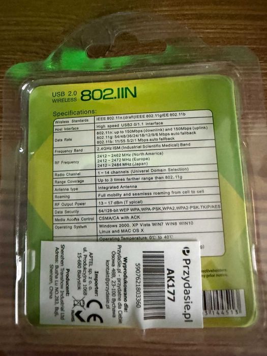 Bezprzewodowa karta sieciowa USB
