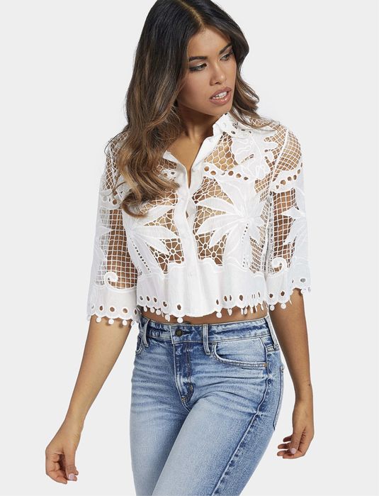 Оригінальна ажурна мереживна блуза GUESS