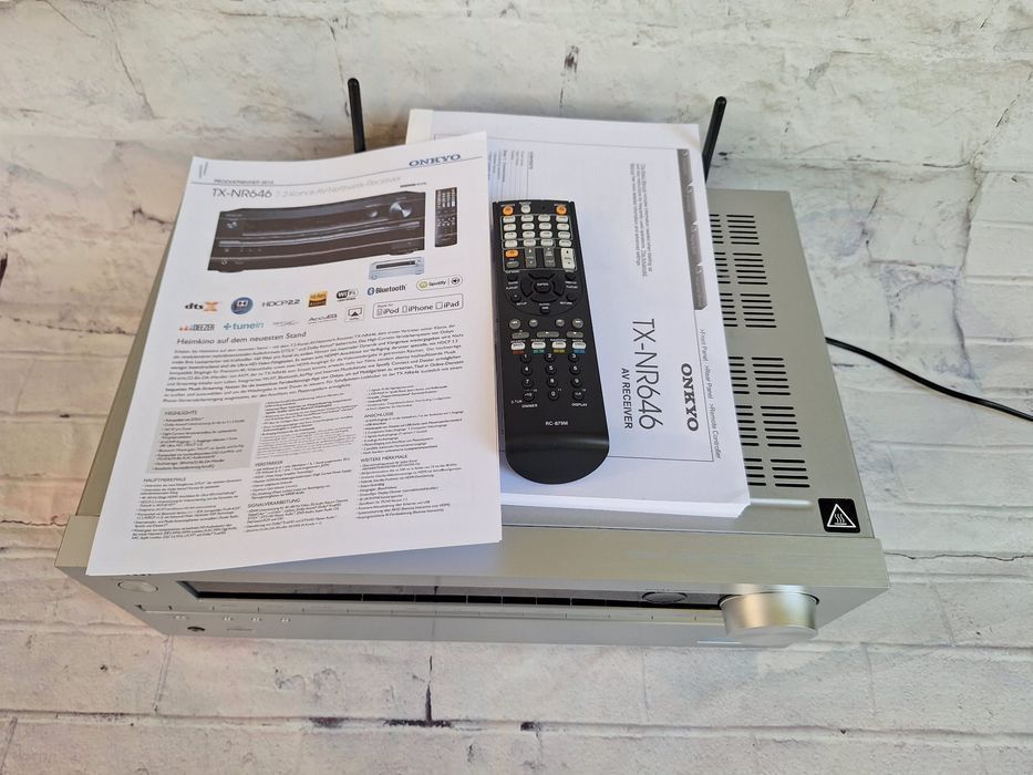 7.2 Onkyo TX-NR646 Wi-Fi BT Atmos DTS:X 4K60P Hi-Res Spotify