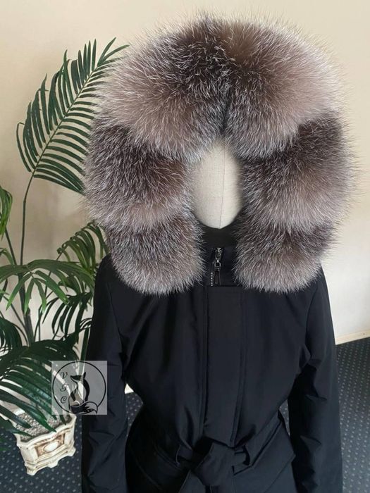 Куртка парка зимова з натур. хутром блюфрост золотистий. Розміри 42-60