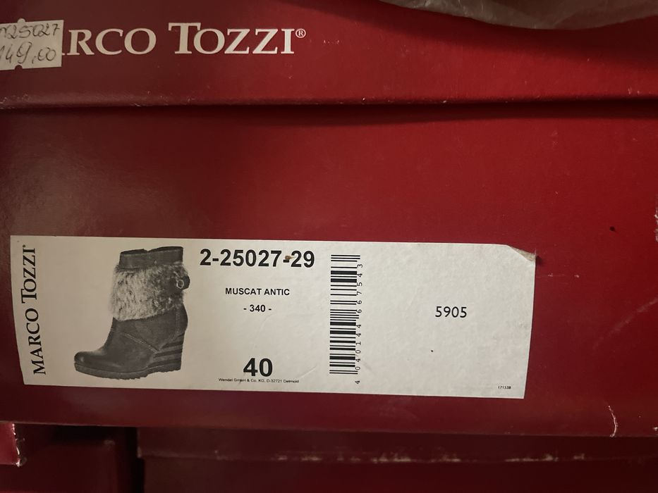 Botki skorzane na platformie Marco Tozzi 40