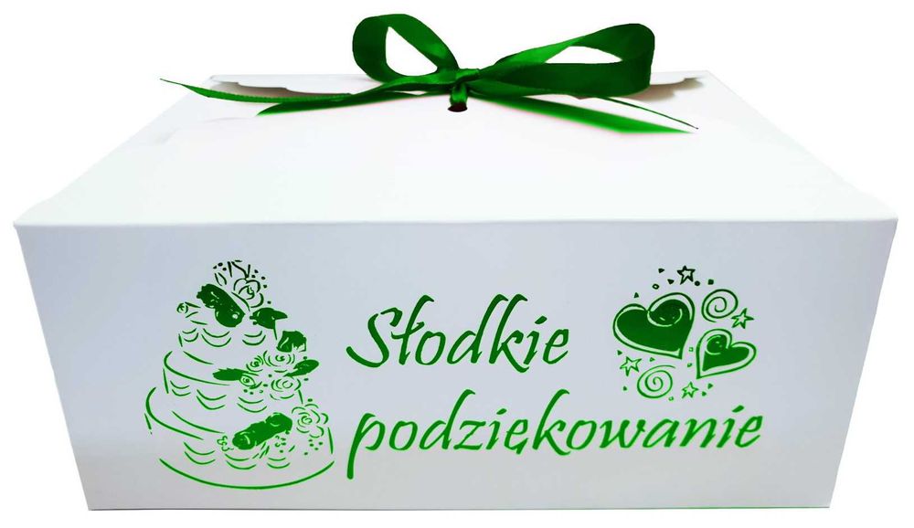 Pudełka pudełko kartonik pojemnik na ciasto weselne bez uchwytów