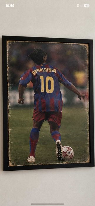 Quadro Retro Ronaldinho 30x40cm