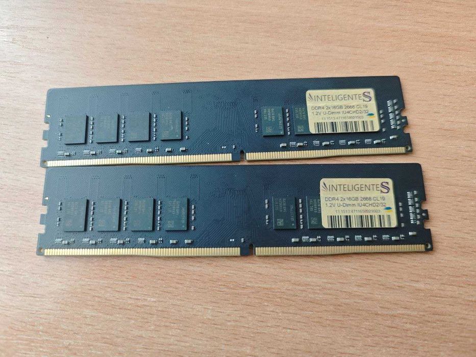Оперативна пам'ять DDR4 32GB (2x16GB) 2666MHz CL19 InteligenteS