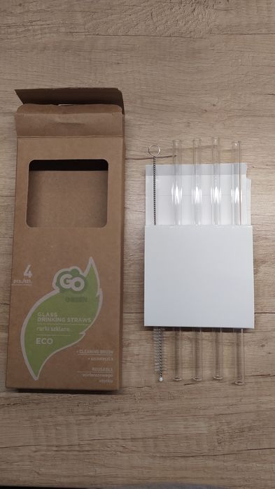 Szklane słomki wielorazowego użytku