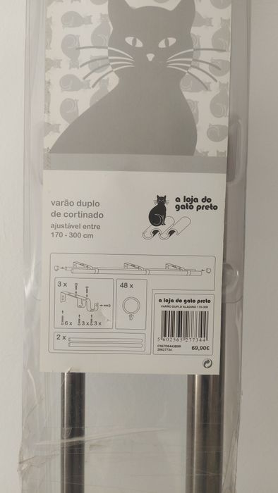 Varão de cortinado duplo Gato Preto NOVO