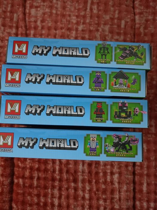 NOWE Mega zestaw klocków Minecraft My World Smok Endu 4 pudełka