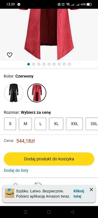 Delie gotyk płaszcz męski XL