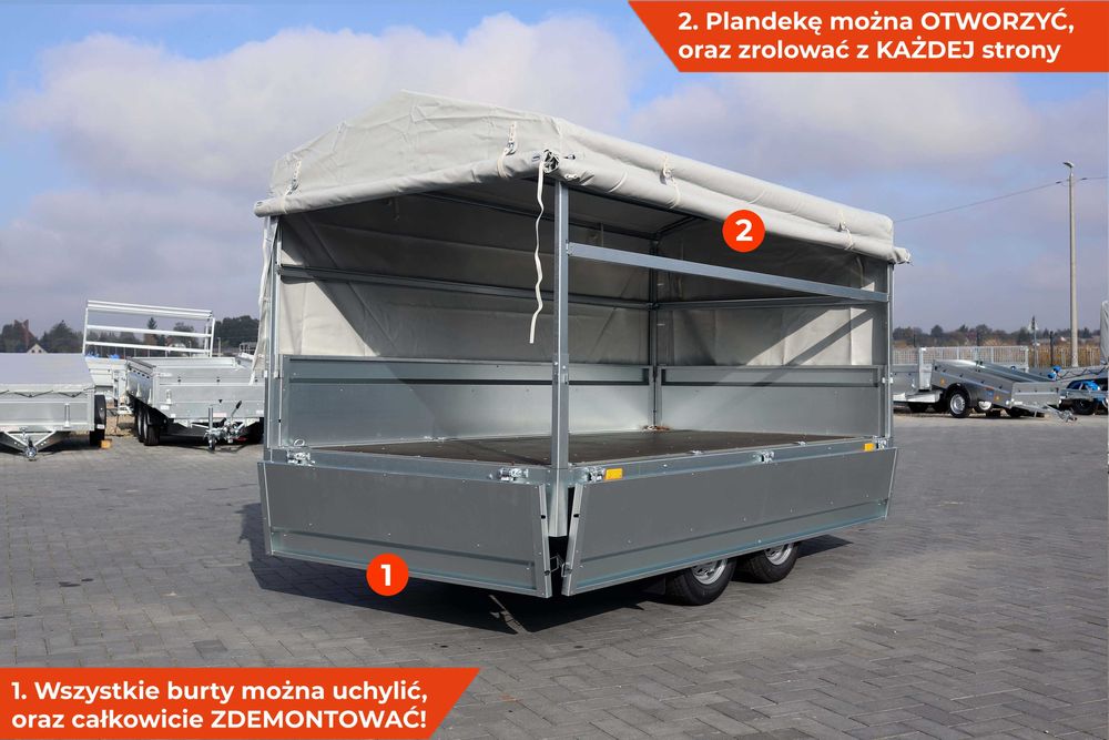 Przyczepka z plandeką koła pod spodem Neptun Nordica 302 x 151 x 40 FV