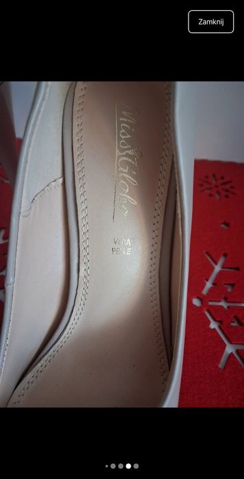 Szpilki beżowe eleganckie weselne nowe r 38