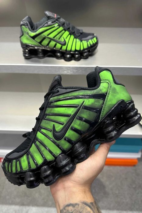 (БЕЗ ПЕРЕДОПЛАТИ)Nike Shox TL Black Termo Green найк чорнозелені термо