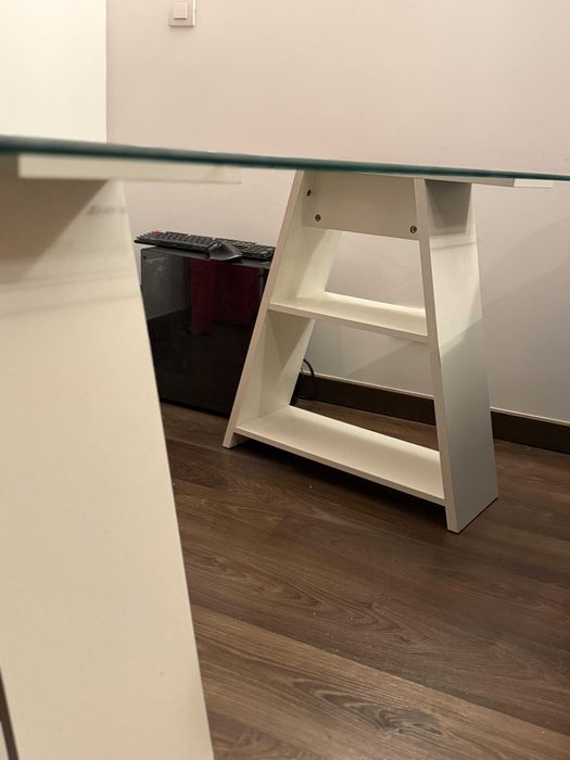 IKEA Table with Trestles and Glass Top64738836155267122