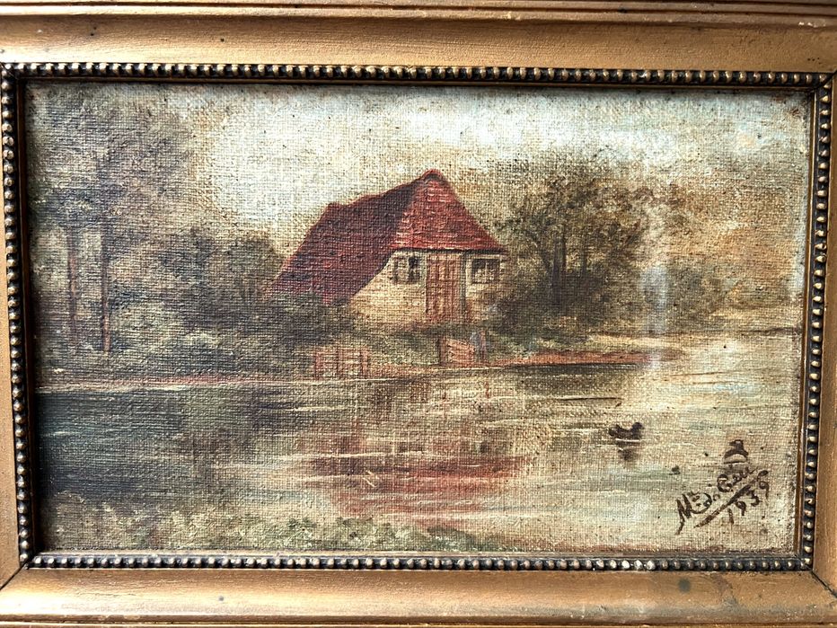 Quadro-pintura  1939 oléo sobre tela.Assinado por Maria do Céu.