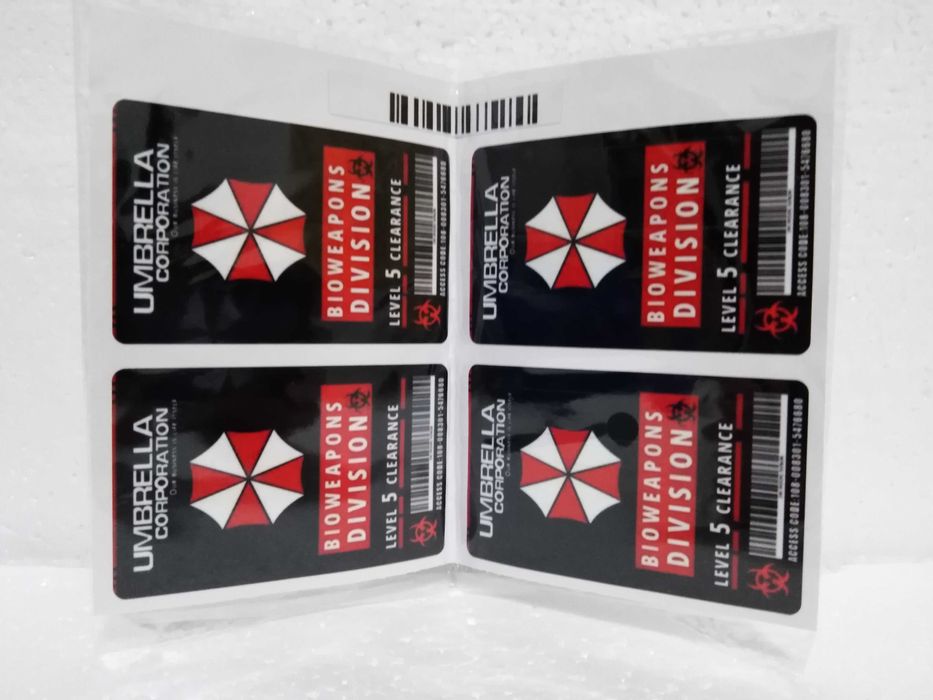 Adesivos Cartão Identificação Bioweapons Division 5 Level Clearence