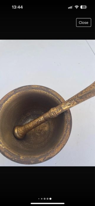 Conjunto antigo de almofarizes em latão e bronze