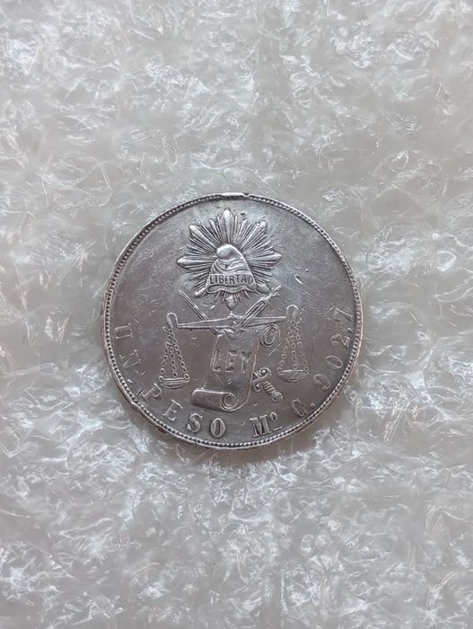 Moeda de prata mexicana 1870