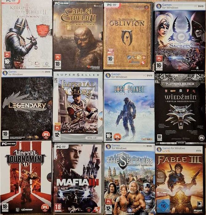 Terminator, Ił 2, Oblivion, Fable III, Crysis, Wiedźmin - gry PC