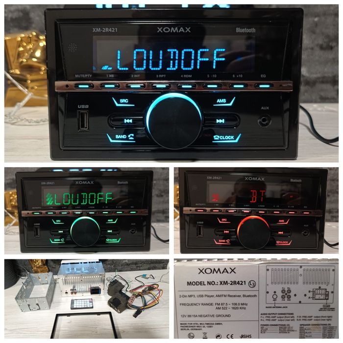 Pioneer, Соні, 2 дін , оригінальна магнітола з Блютуз