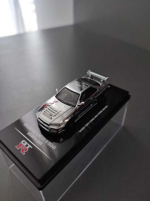 Inno64 Nissan Skyline GT-R R34 Nismo R-Tune Silver Chrome