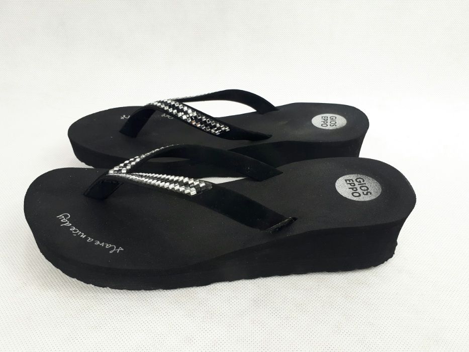 KLAPKI JAPONKI GIOSEPPO 33192 aroma black czarne cyrkonie 41 buty