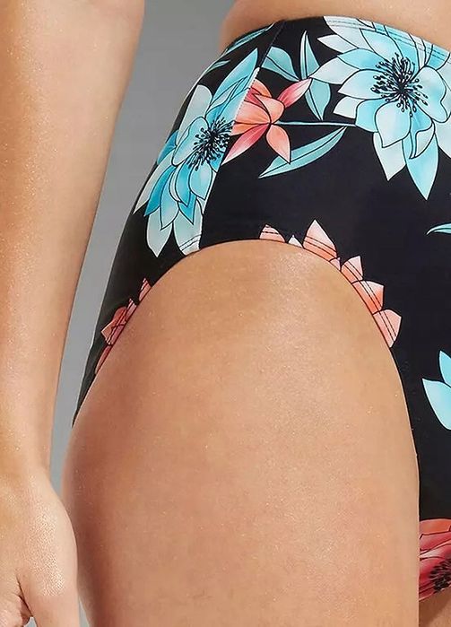 B.P.C. figi bikini czarne w kwiatki wysoki stan ^40