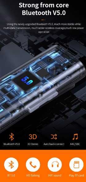 Odbiornik bluetooth 5.0 słuchawek z TV/PC lub telefonu