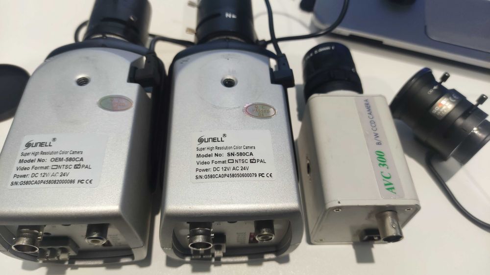 Kamery CCD SUNELL CCTV 3 szt 4x obiektyw