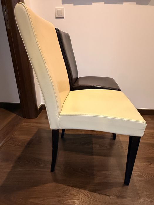 6 Cadeiras de refeição para mesa de jantar, em pele, marca Antarte