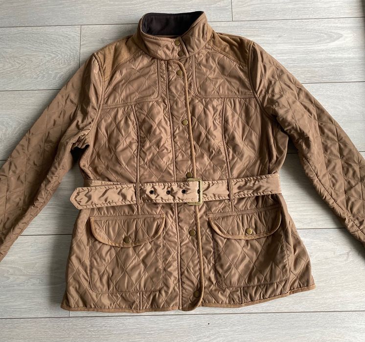 Kurtka pikowana brązowa styl angielski