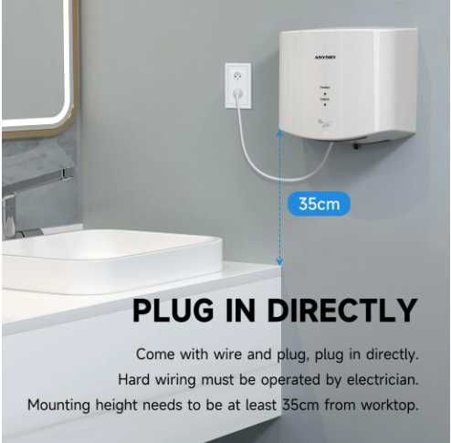 Suszarka do rąk ANYDRY 2630S Biała Nr.EO106