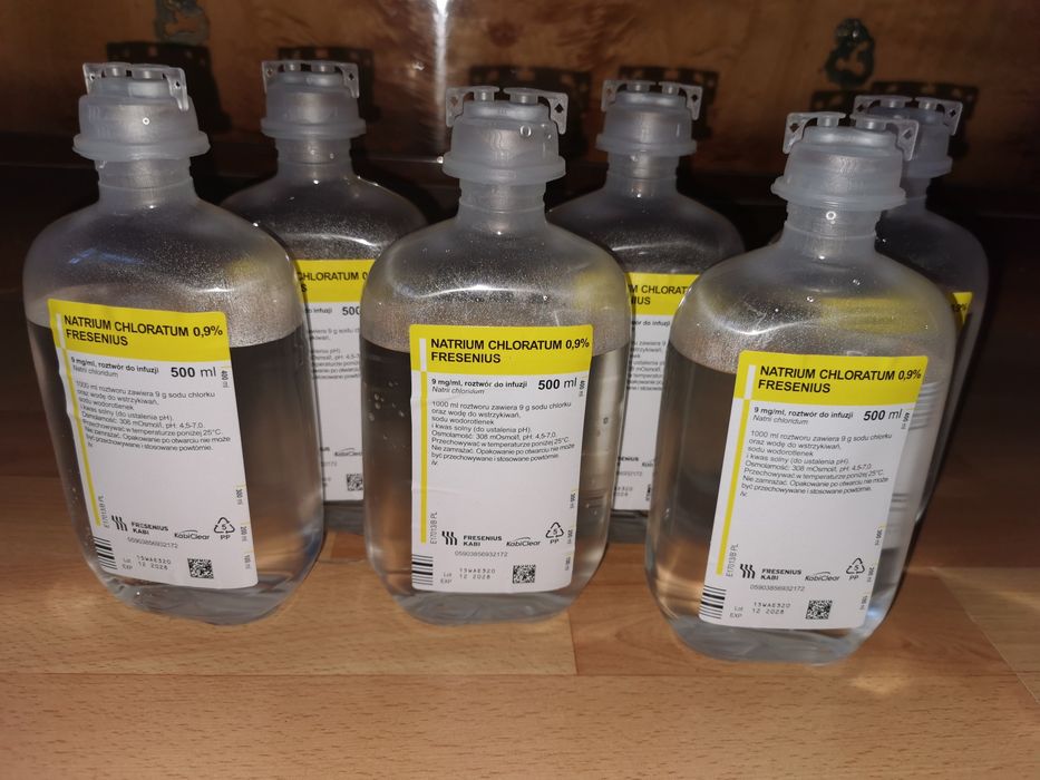 6 sztuk soli fizjologicznej Natrium chloratum po 500 ml